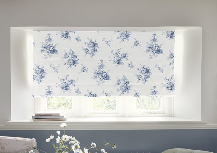 Shabby Chic by Rachel Ashwell Sunbleached Floral, China Blue - Twist&Fit Roman Blind - Image 3